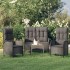 Set comedor de jardín 3 pzas con cojines ratán sintético