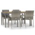 Set comedor de jardín 5 piezas con cojines ratán sintético