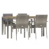 Set comedor de jardín 5 piezas con cojines ratán sintético