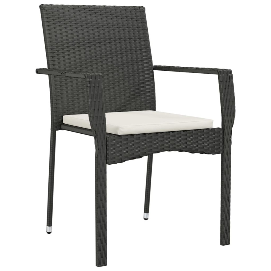 Set de comedor de jardín 7 pzas y cojines ratán sintético