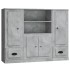 Aparador alto 3 piezas madera contrachapada gris