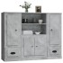 Aparador alto 3 piezas madera contrachapada gris