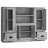 Aparador alto 3 piezas madera contrachapada gris