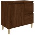 Set de muebles de baño 3 pzas madera contrachapada roble