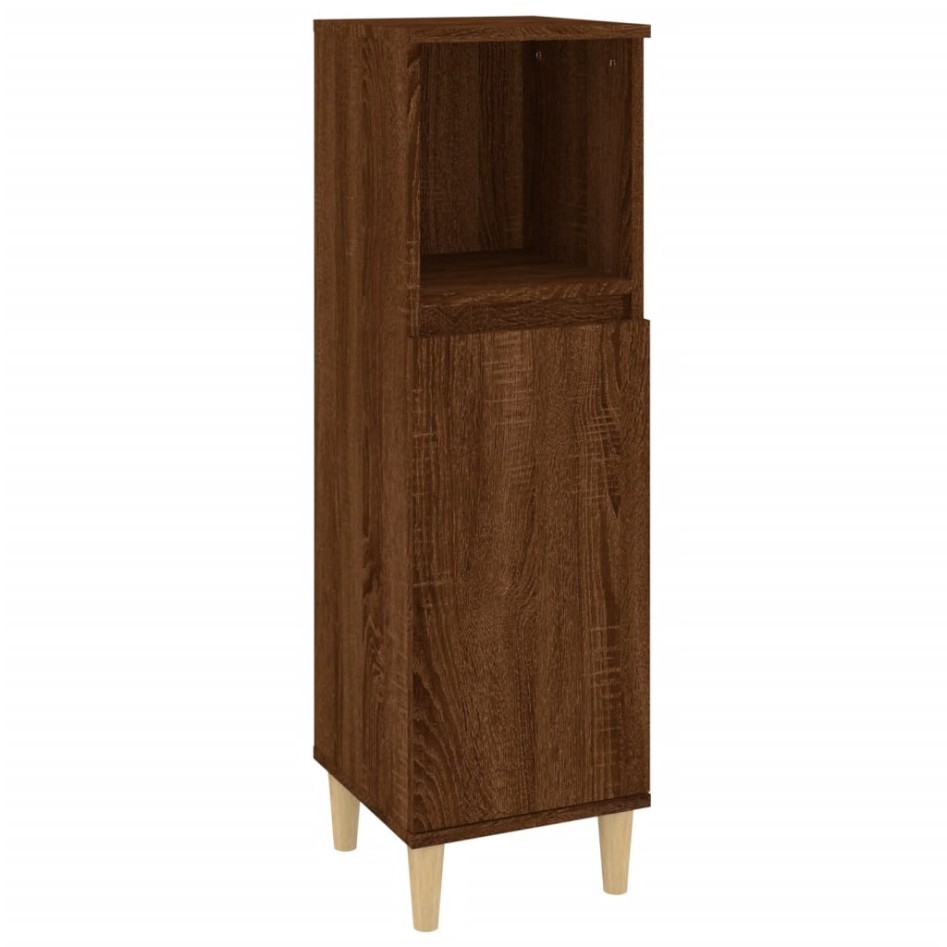 Set de muebles de baño 3 pzas madera contrachapada roble