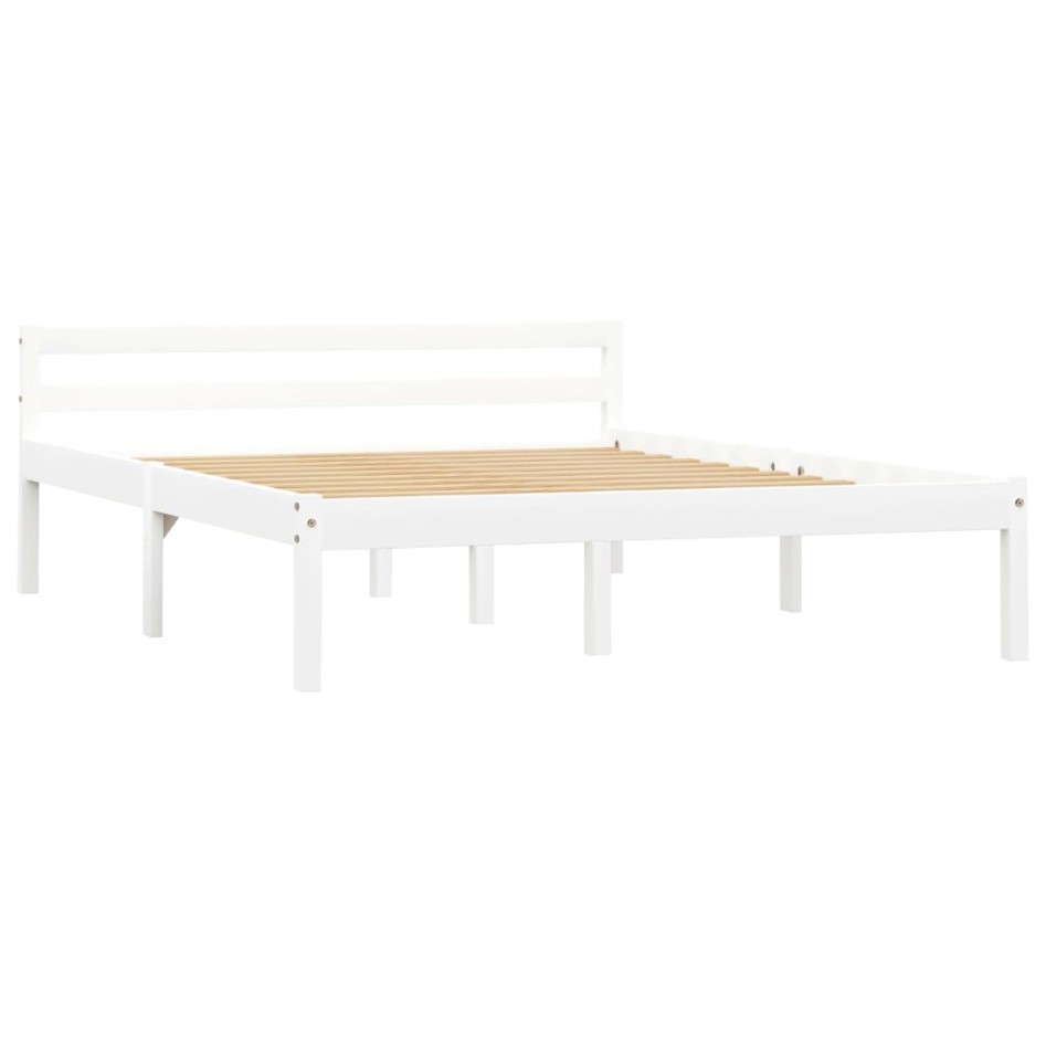 Estructura de cama de madera maciza de pino blanco 140x200
