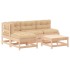 Juego de muebles de jardín 5 piezas y cojines madera