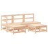 Juego de muebles de jardín 5 piezas y cojines madera