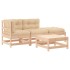 Juego de muebles de jardín 4 piezas y cojines madera