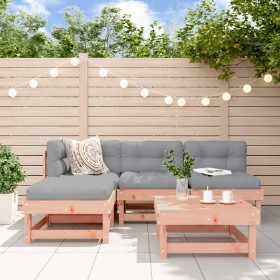 Juego de muebles jardín 5 pzas y cojines madera abeto