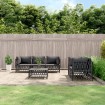 Juego muebles de jardín 6 pzas y cojines acero gris antracita