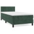Cama box spring con colchón terciopelo verde oscuro 80x200
