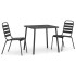 Juego de comedor de jardín 3 piezas acero gris