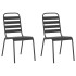 Juego de comedor de jardín 3 piezas acero gris