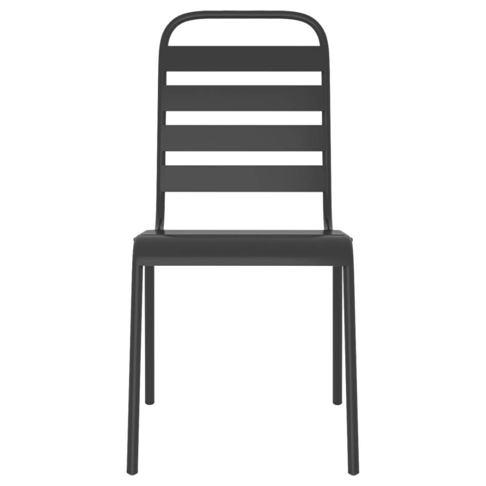 Juego de comedor de jardín 3 piezas acero gris