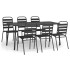 Juego de comedor de jardín 7 piezas acero gris