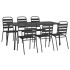 Juego de comedor de jardín 7 piezas acero gris