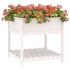 Jardinera con estante madera maciza pino blanca 82,5x82,5x81