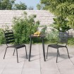 Juego de comedor de jardín 3 piezas acero gris antracita