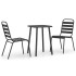 Juego de comedor de jardín 3 piezas acero gris