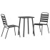 Juego de comedor de jardín 3 piezas acero gris