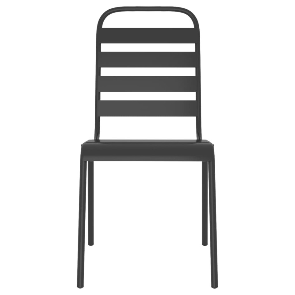 Juego de comedor de jardín 3 piezas acero gris