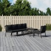 Juego de muebles de jardín 7 piezas acero con cojines gris