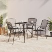 Juego de comedor de jardín 5 piezas acero gris antracita