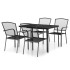 Juego de comedor de jardín 5 piezas acero gris