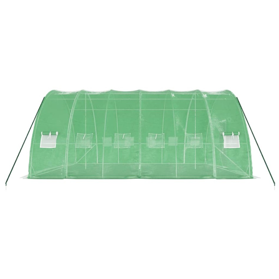 Invernadero con estructura de acero verde 36 m² 6x6x2,85