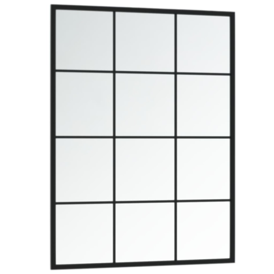 Espejos de pared 2 uds metal negro 80x60