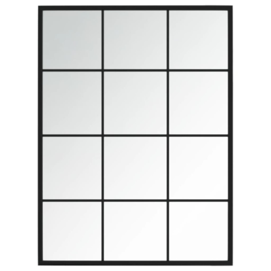 Espejos de pared 2 uds metal negro 80x60