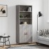 Aparador alto madera contrachapada gris sonoma 69,5x34x180