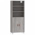 Aparador alto madera contrachapada gris sonoma 69,5x34x180