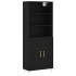 Aparador alto madera contrachapada negro 69,5x34x180