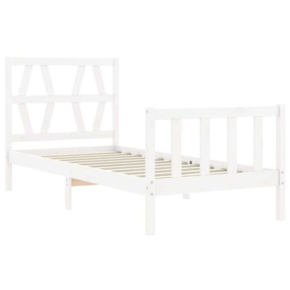 Estructura de cama con cabecero madera maciza