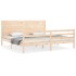 Estructura de cama con cabecero madera maciza 200x200
