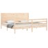 Estructura de cama con cabecero madera maciza 200x200