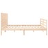 Estructura de cama con cabecero madera maciza 200x200