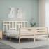 Estructura de cama con cabecero madera maciza 160x200