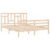 Estructura de cama con cabecero madera maciza 160x200