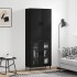Aparador alto madera contrachapada negro 69,5x34x180