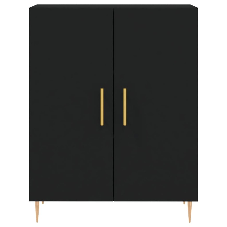 Aparador alto madera contrachapada negro 69,5x34x180