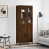 Aparador alto madera contrachapada marrón roble 69,5x34x180