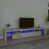 Mueble de TV con luces LED gris hormigón 215x36,5x40