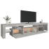 Mueble de TV con luces LED gris hormigón 215x36,5x40