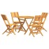 Juego de comedor para jardín 5 piezas madera maciza de