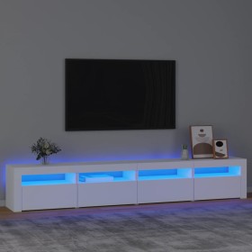 Mueble de TV con luces LED blanco 240x35x40