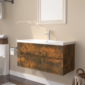Mueble de baño con lavabo madera contrachapada roble