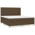 Cama box spring con colchón tela marrón oscuro 160x200
